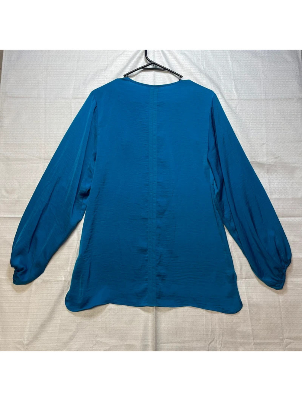 Laundry by Shelli Segal Women's Blue Long Sleeve Zip Neck Blouse Small - Picture 2 of 7